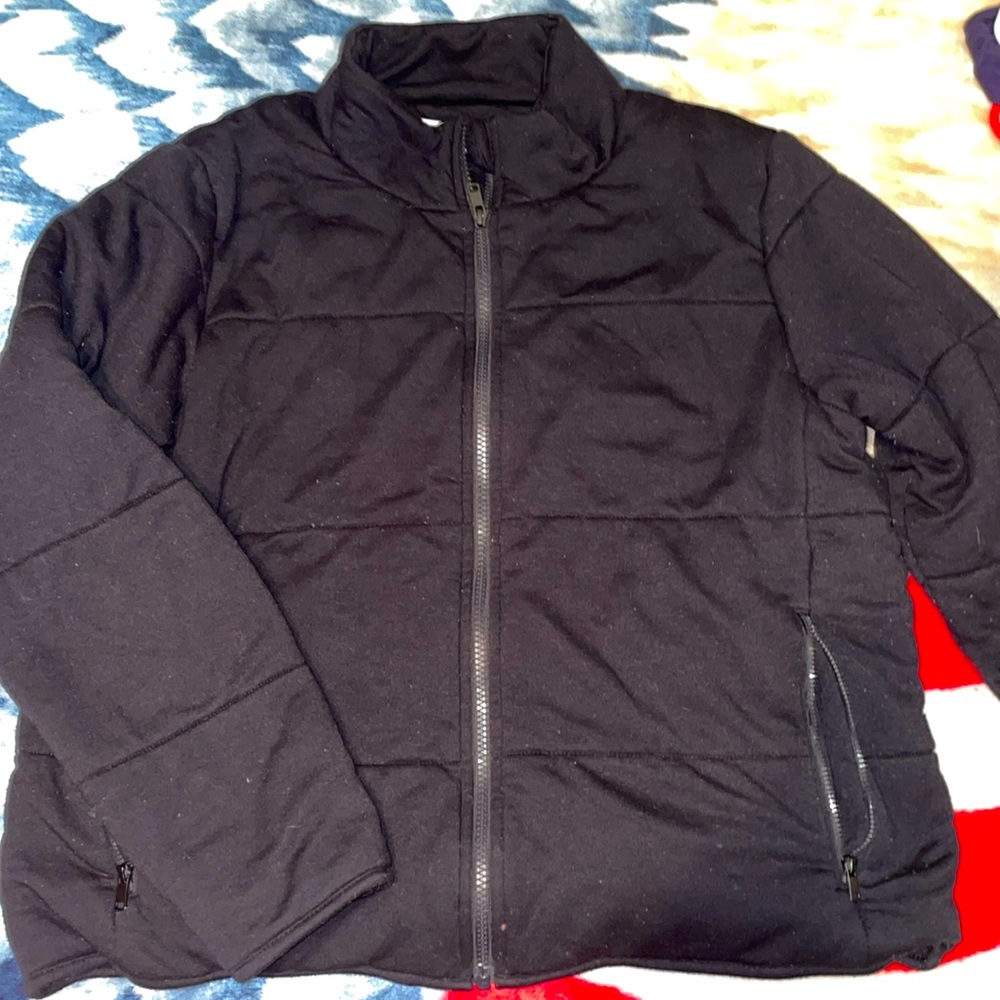 Black quilted jacket